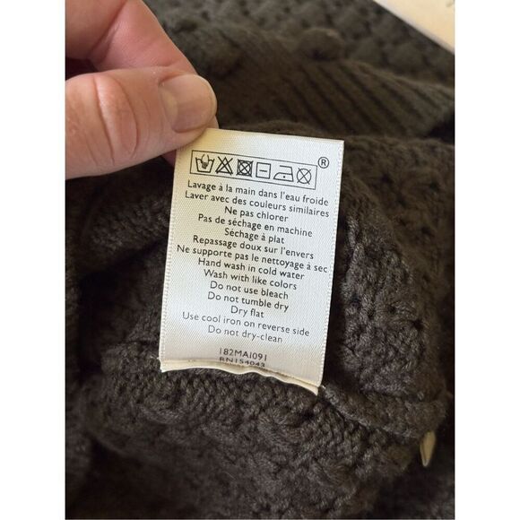 Sezane Rob Jumper Wool Sweater size S Green Crewneck Popcorn - Picture 10 of 10